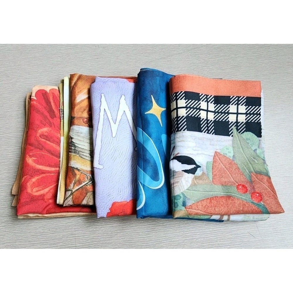 Decorative Garden Flags Lot Of 5 Welcome Patriotic Wreath Fall Wise Men Religion